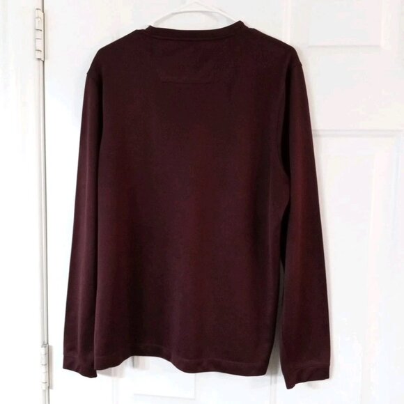 Axist Men's Maroon Long Sleeve T-Shirt Size Large 100% Polyester - Picture 5 of 5